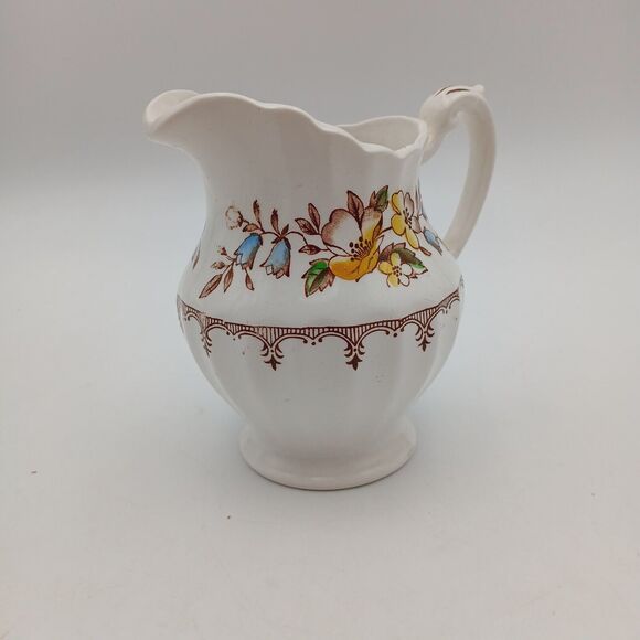 J & G Meakin Braemar Creamer & Sugar Bowl England scalloped floral Classic White - Picture 12 of 14